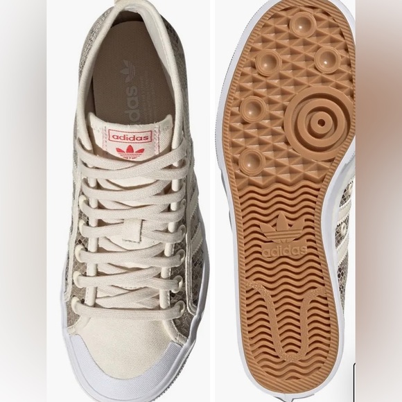Adidas platform sneakers hi tops sneakers snake skin upper beige white sz 8 new - Picture 11 of 12